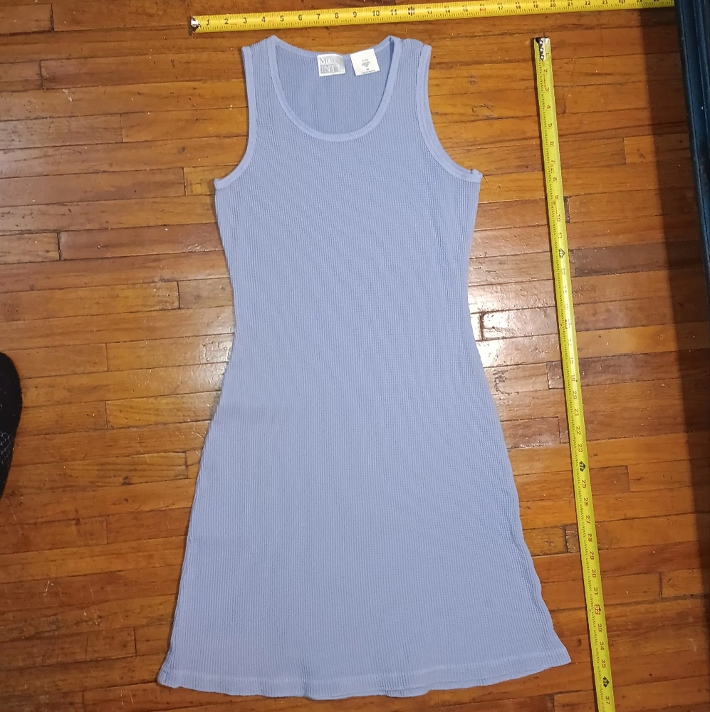 Moda Blue Sheath Mini Dress Sleeveless Scoop Neck